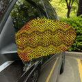 Gold African Ethnic Tribal Pattern Print Car Side Mirror Covers