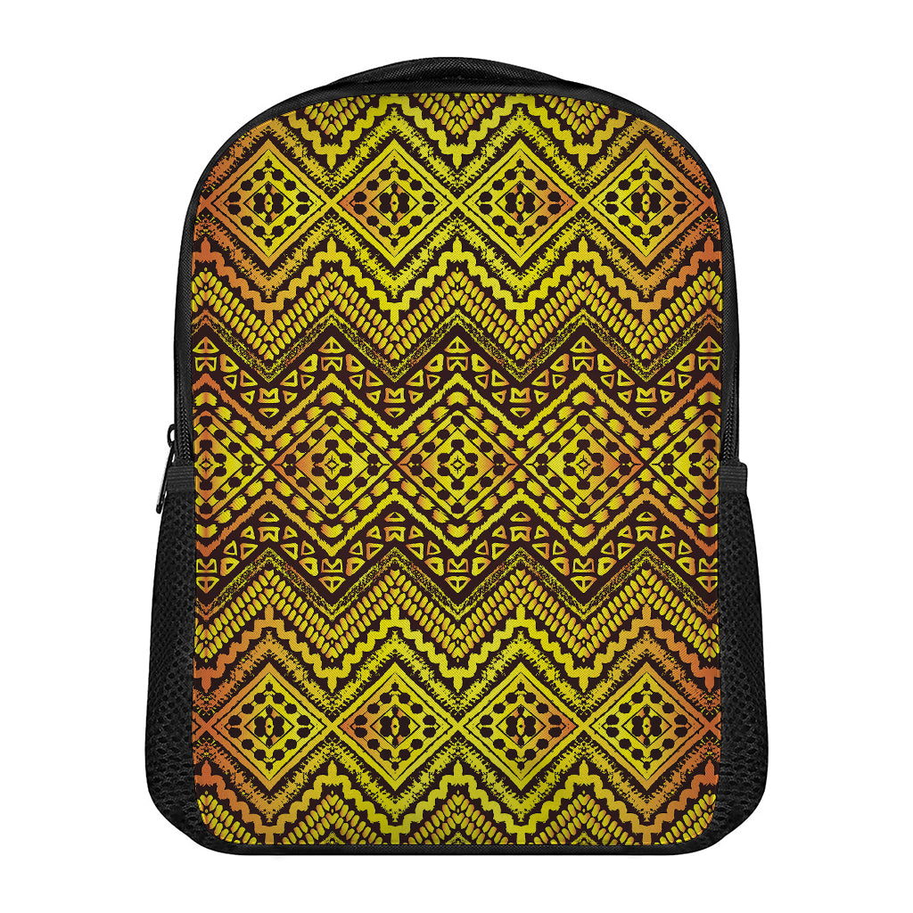Gold African Ethnic Tribal Pattern Print Casual Backpack
