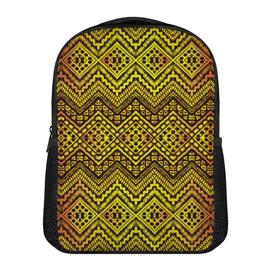 Gold African Ethnic Tribal Pattern Print Casual Backpack