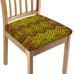 Gold African Ethnic Tribal Pattern Print Chair Cushion Cover