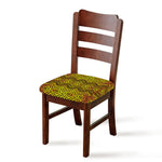 Gold African Ethnic Tribal Pattern Print Chair Cushion Cover