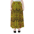 Gold African Ethnic Tribal Pattern Print Chiffon Maxi Skirt