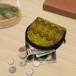 Gold African Ethnic Tribal Pattern Print Coin Purse