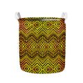 Gold African Ethnic Tribal Pattern Print Collapsible Laundry Basket