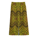 Gold African Ethnic Tribal Pattern Print Cotton Front Slit Maxi Skirt