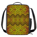 Gold African Ethnic Tribal Pattern Print Crossbody Lunch Bag