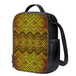 Gold African Ethnic Tribal Pattern Print Crossbody Lunch Bag