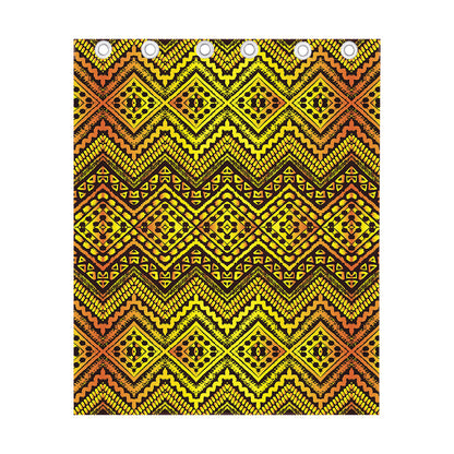 Gold African Ethnic Tribal Pattern Print Curtain