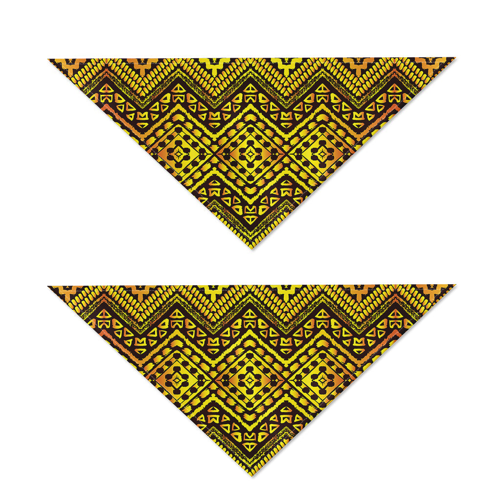 Gold African Ethnic Tribal Pattern Print Dog Bandana