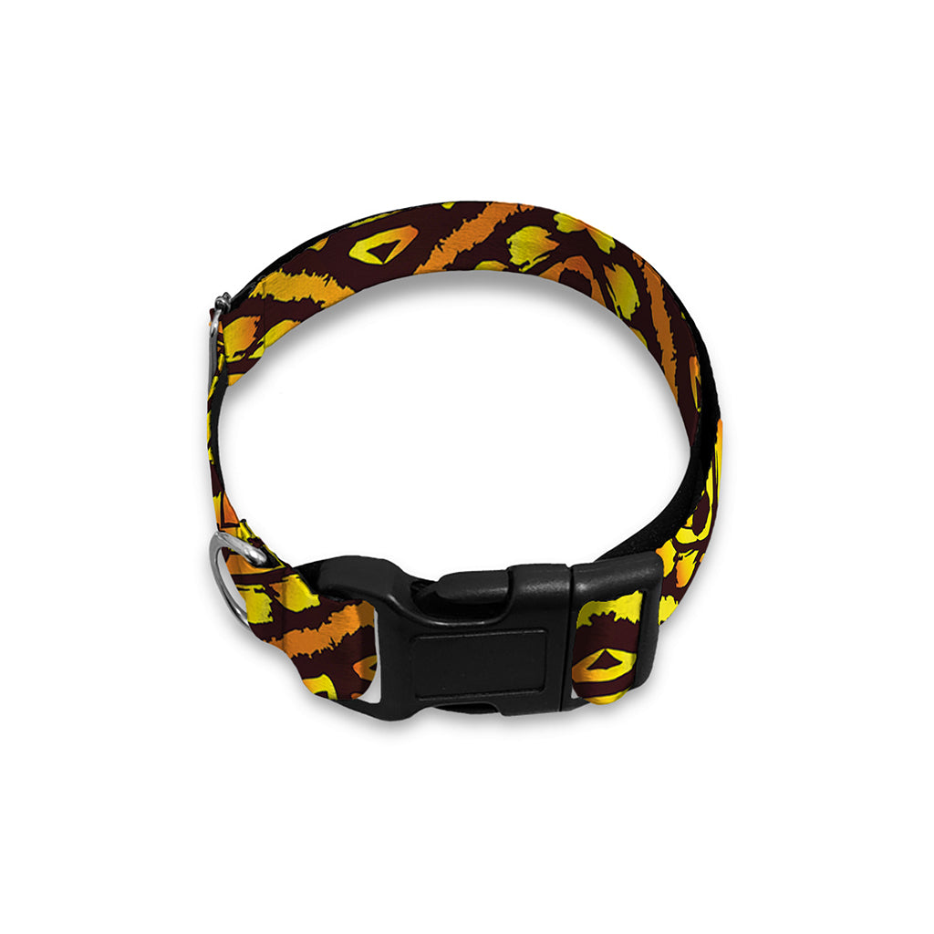 Gold African Ethnic Tribal Pattern Print Dog Collar