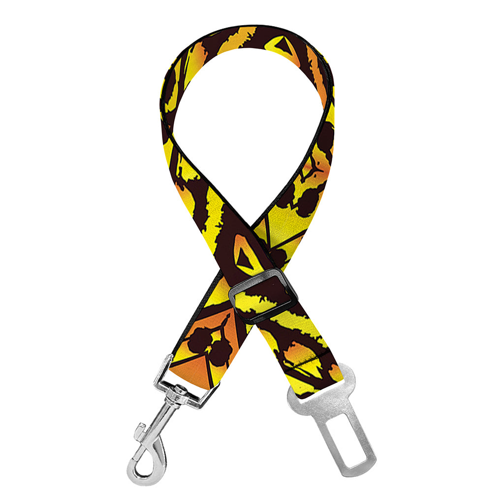 Gold African Ethnic Tribal Pattern Print Dog Seat Belt