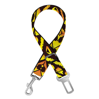 Gold African Ethnic Tribal Pattern Print Dog Seat Belt