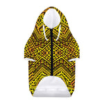 Gold African Ethnic Tribal Pattern Print Dog Zip Up Hoodie