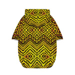 Gold African Ethnic Tribal Pattern Print Dog Zip Up Hoodie