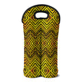 Gold African Ethnic Tribal Pattern Print Double Neoprene Wine Tote
