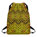 Gold African Ethnic Tribal Pattern Print Drawstring Backpack