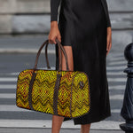 Gold African Ethnic Tribal Pattern Print Duffle Bag