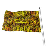 Gold African Ethnic Tribal Pattern Print Flag
