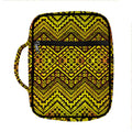 Gold African Ethnic Tribal Pattern Print Front Pocket Bible Bag