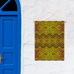 Gold African Ethnic Tribal Pattern Print Garden Flag