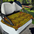 Gold African Ethnic Tribal Pattern Print Golf Cart Seat Cover