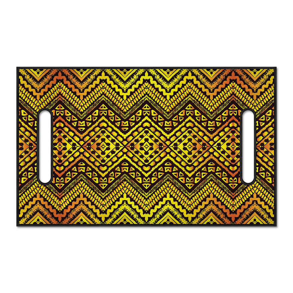 Gold African Ethnic Tribal Pattern Print Golf Cart Seat Cover