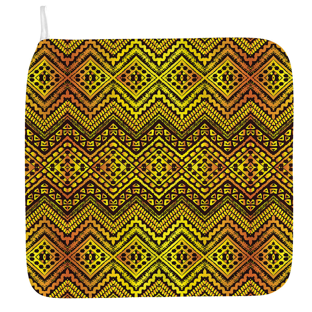 Gold African Ethnic Tribal Pattern Print Hand Towel