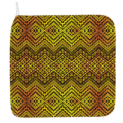 Gold African Ethnic Tribal Pattern Print Hand Towel