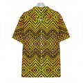 Gold African Ethnic Tribal Pattern Print Hawaiian Shirt