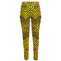 Gold African Ethnic Tribal Pattern Print High-Waisted Pocket Leggings