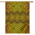 Gold African Ethnic Tribal Pattern Print House Flag