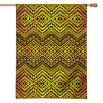Gold African Ethnic Tribal Pattern Print House Flag
