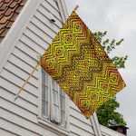 Gold African Ethnic Tribal Pattern Print House Flag