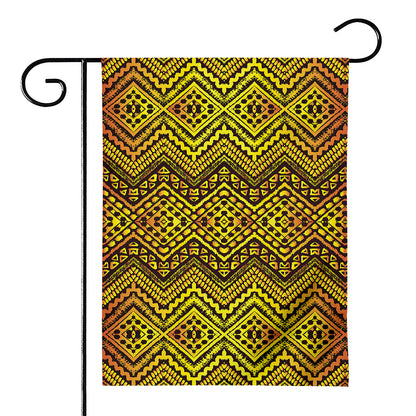 Gold African Ethnic Tribal Pattern Print House Flag