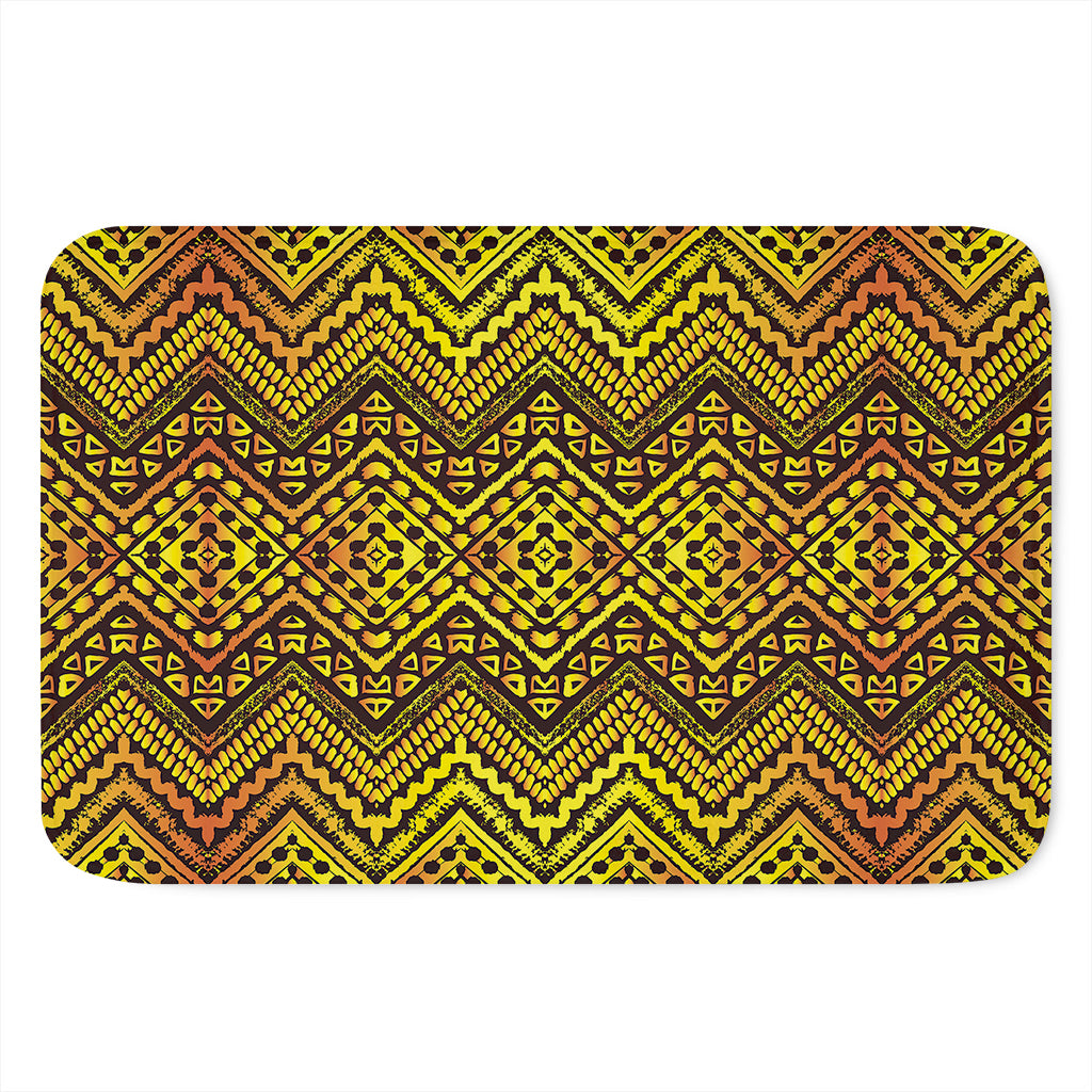 Gold African Ethnic Tribal Pattern Print Indoor Door Mat