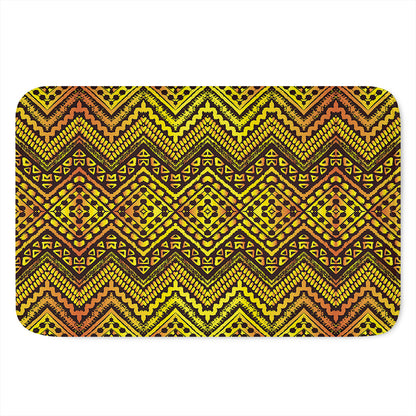 Gold African Ethnic Tribal Pattern Print Indoor Door Mat