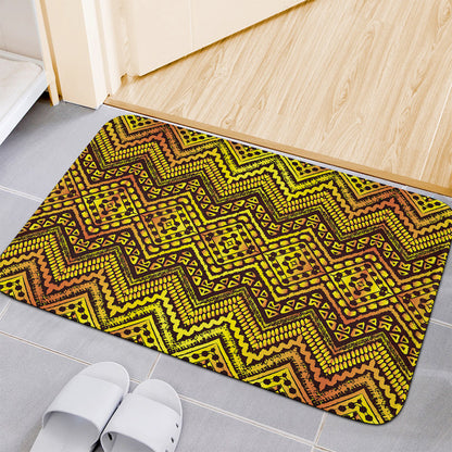 Gold African Ethnic Tribal Pattern Print Indoor Door Mat