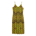 Gold African Ethnic Tribal Pattern Print Jersey Midi Cami Dress