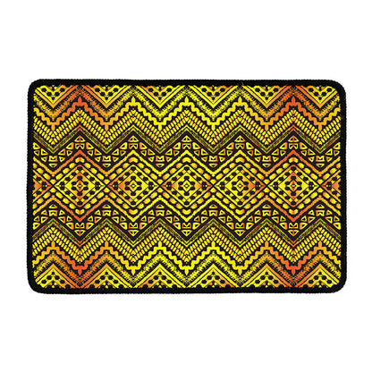 Gold African Ethnic Tribal Pattern Print Kitchen Mat