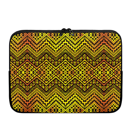 Gold African Ethnic Tribal Pattern Print Laptop Sleeve