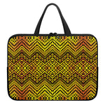 Gold African Ethnic Tribal Pattern Print Laptop Sleeve With Handle