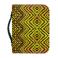 Gold African Ethnic Tribal Pattern Print Leather Bible Cover