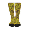 Gold African Ethnic Tribal Pattern Print Long Socks