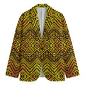 Gold African Ethnic Tribal Pattern Print Men's Blazer