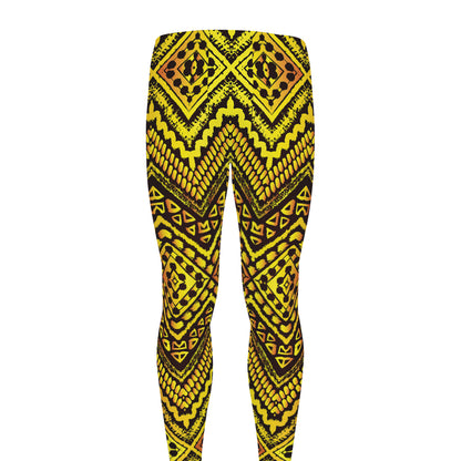 Gold African Ethnic Tribal Pattern Print Men's leggings