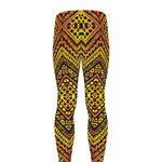 Gold African Ethnic Tribal Pattern Print Men's leggings