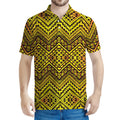 Gold African Ethnic Tribal Pattern Print Men's Polo Shirt