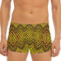 Gold African Ethnic Tribal Pattern Print Men's Short Boxer Briefs