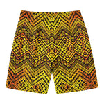 Gold African Ethnic Tribal Pattern Print Men's Swim Trunks
