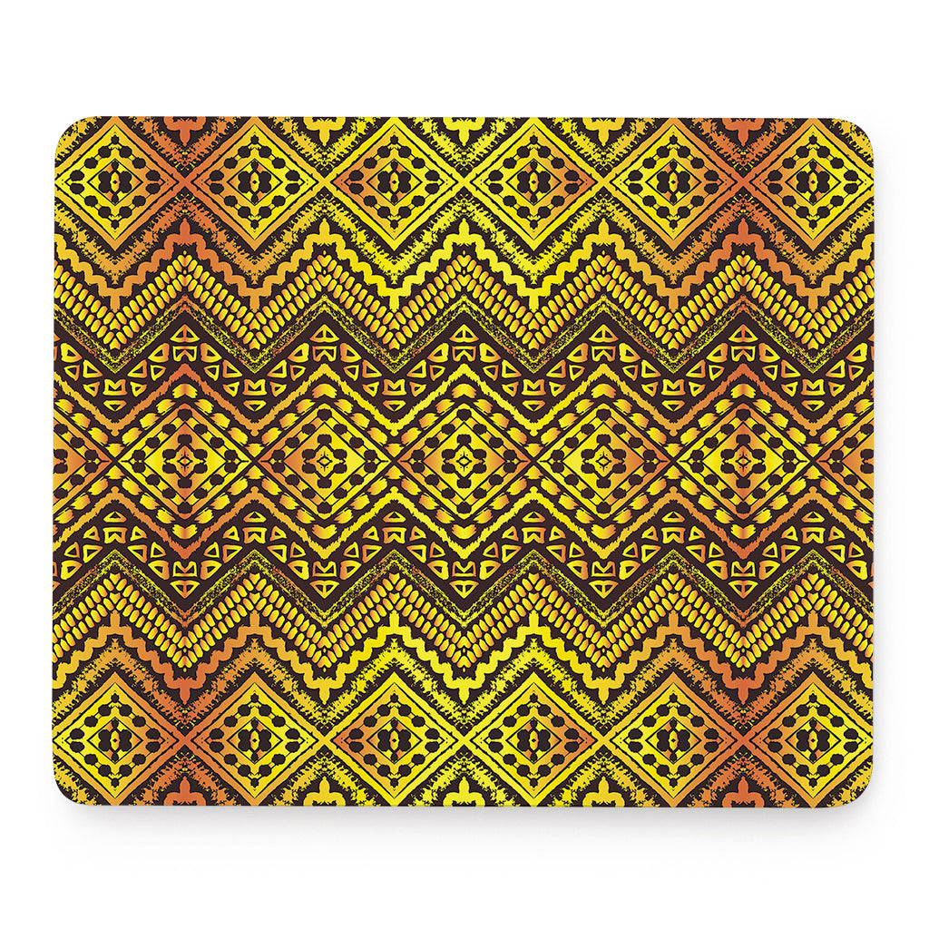 Gold African Ethnic Tribal Pattern Print Mouse Pad